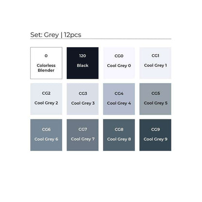 Toki Marker 12 Set  Grey